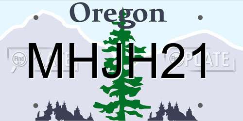 MHJH21 Oregon License Plate