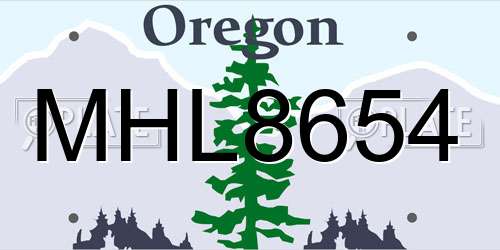 MHL8654 Oregon License Plate