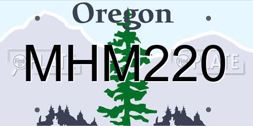 MHM220 Oregon License Plate
