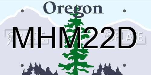 MHM22D Oregon License Plate
