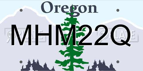 MHM22Q Oregon License Plate