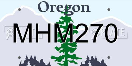 MHM270 Oregon License Plate