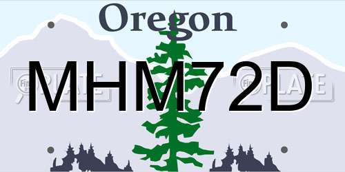 MHM72D Oregon License Plate