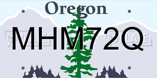 MHM72Q Oregon License Plate