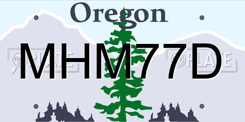 MHM77D Oregon License Plate