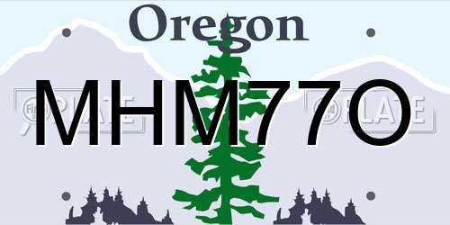 MHM77O Oregon License Plate