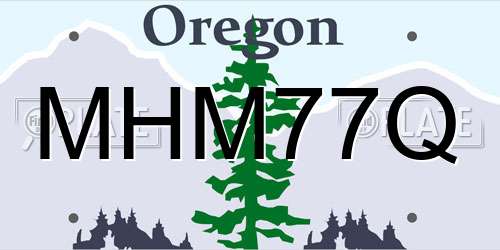 MHM77Q Oregon License Plate