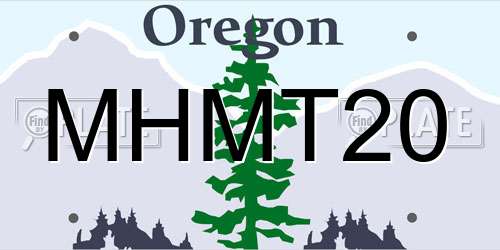 MHMT20 Oregon License Plate