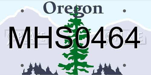 MHS0464 Oregon License Plate