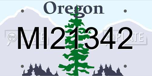 MI21342 Oregon License Plate