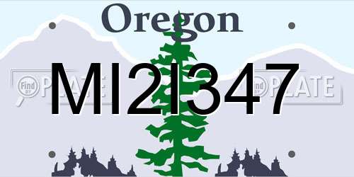 MI2I347 Oregon License Plate