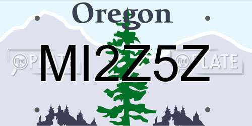 MI2Z5Z Oregon License Plate