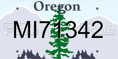 MI71342 Oregon License Plate