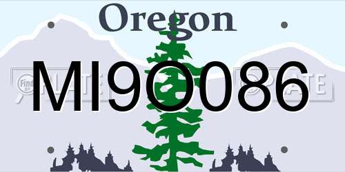 MI9O086 Oregon License Plate