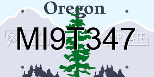 MI9T347 Oregon License Plate