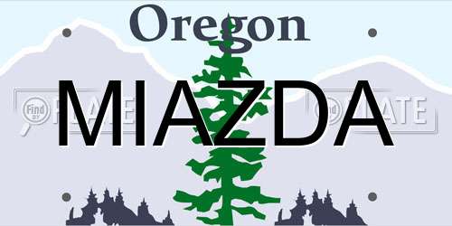 MIAZDA Oregon License Plate