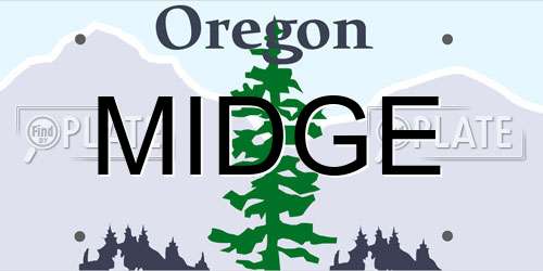 MIDGE Oregon License Plate