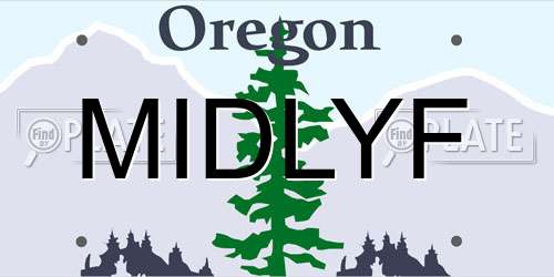 MIDLYF Oregon License Plate