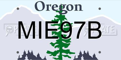 MIE97B Oregon License Plate
