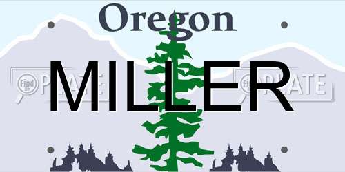 MILLER Oregon License Plate