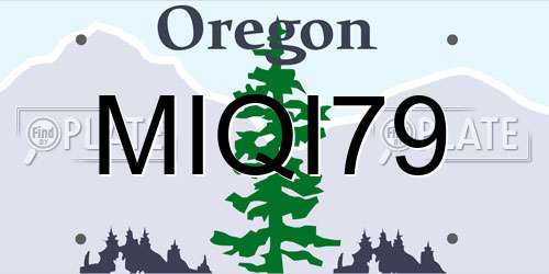 MIQI79 Oregon License Plate
