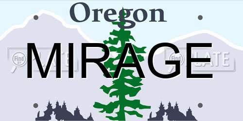MIRAGE Oregon License Plate