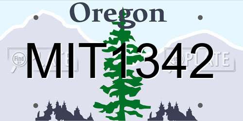 MIT1342 Oregon License Plate