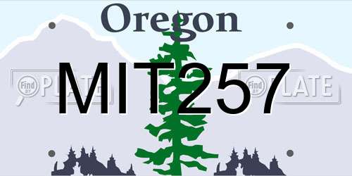 MIT257 Oregon License Plate
