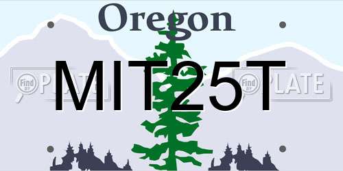 MIT25T Oregon License Plate