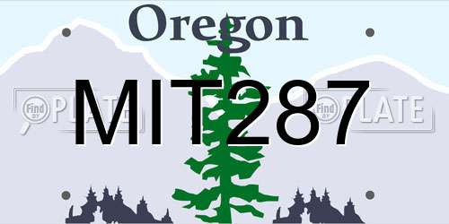 MIT287 Oregon License Plate