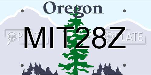 MIT28Z Oregon License Plate