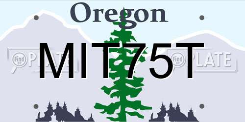 MIT75T Oregon License Plate