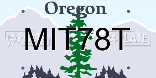 MIT78T Oregon License Plate