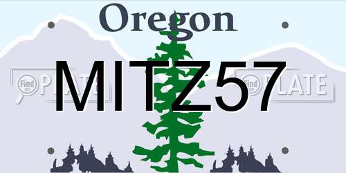 MITZ57 Oregon License Plate