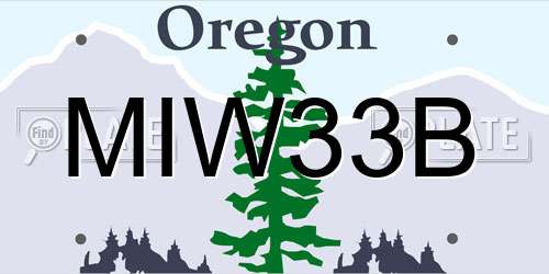 MIW33B Oregon License Plate