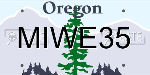 MIWE35 Oregon License Plate