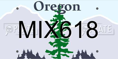 MIX618 Oregon License Plate