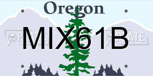 MIX61B Oregon License Plate