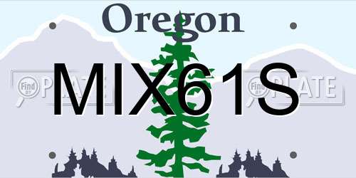 MIX61S Oregon License Plate