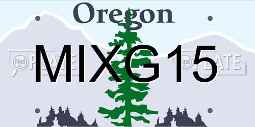 MIXG15 Oregon License Plate