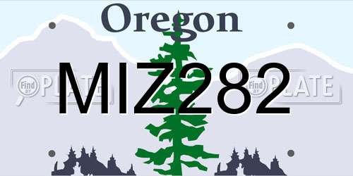 MIZ282 Oregon License Plate