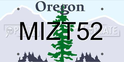 MIZT52 Oregon License Plate