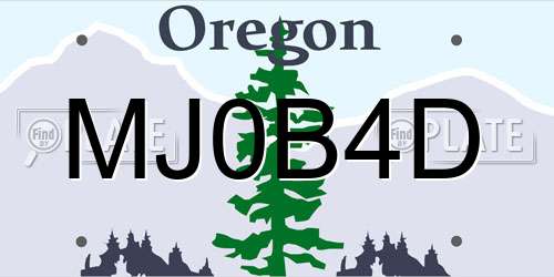 MJ0B4D Oregon License Plate