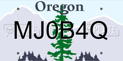 MJ0B4Q Oregon License Plate
