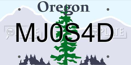MJ0S4D Oregon License Plate