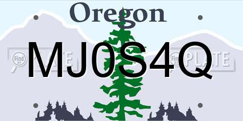 MJ0S4Q Oregon License Plate