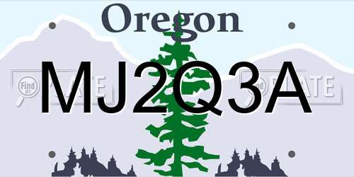 MJ2Q3A Oregon License Plate