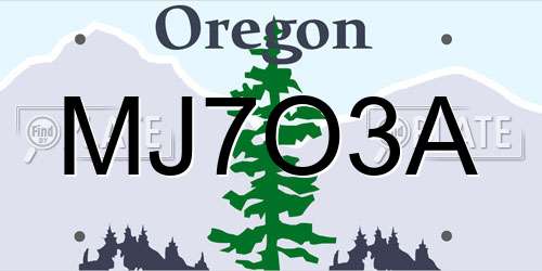 MJ7O3A Oregon License Plate