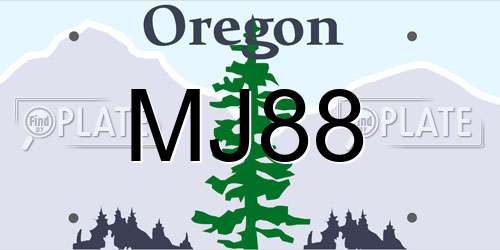 MJ88 Oregon License Plate