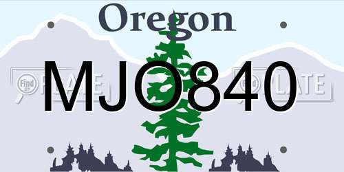 MJO840 Oregon License Plate